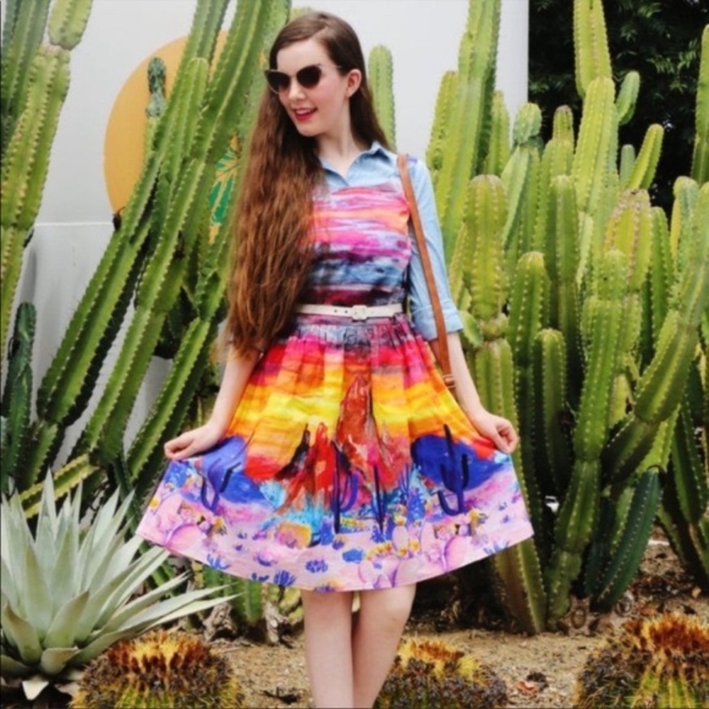 Modcloth "Painted Dessert Sunset" A-Line Dress